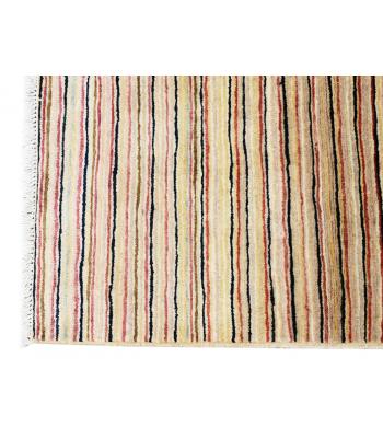 98 X 159 Simple and Elegant Multi Color Striped Handmade Wool Rug