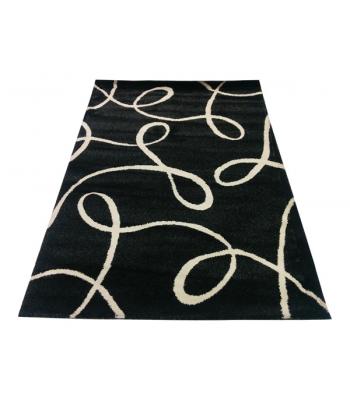 152 x 244 Black and White Modern Snowflake Turkish Rug