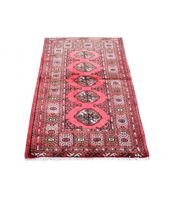 98 X 146 Graceful Turkman Elephant's Feet Design Handmade Red Rug