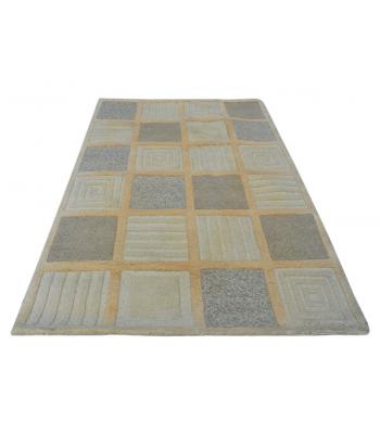152 X 244 Sophisticated Oriental Modern Squares Design Cream Rug