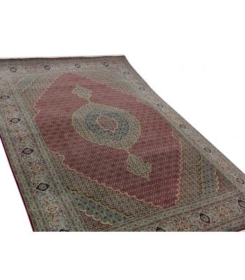 Elegant wool and silk base Tabriz rug