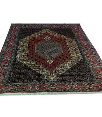 201 x 201 Dark Blue Square Shaped Tabriz Handmade Rug