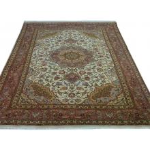 193 x 300 Fine Persian Tabriz Handmade Wool & Silk Rug