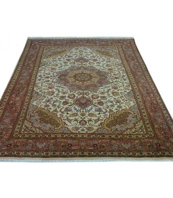 193 x 300 Fine Persian Tabriz Handmade Wool & Silk Rug