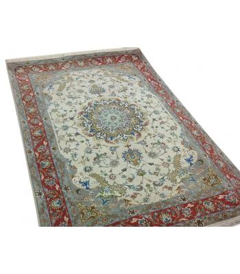 Timeless Persian handmade wool and silk Tabriz rug