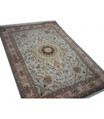 Timeless Persian handmade wool and silk Tabriz rug