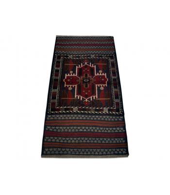 86 x 160 Bold & Dark Oriental Afghan Heriz Wool Rug