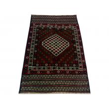 91 x 137 Bold & Dark Oriental Afghan Wool Rug