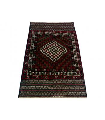 91 x 137 Bold & Dark Oriental Afghan Wool Rug