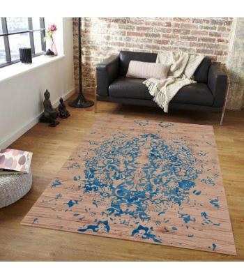 152 X 244 Oriental Handmade Hand Knotted THE LEAF BLUE Rug