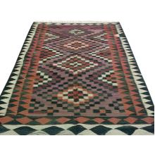 146 x 274 Bold and Beautiful 4 Diamond Kilim Persian Handmade Wool Rug