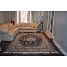 220 X 320 Beautiful Habibian Design Cream & Blue Traditional Rug