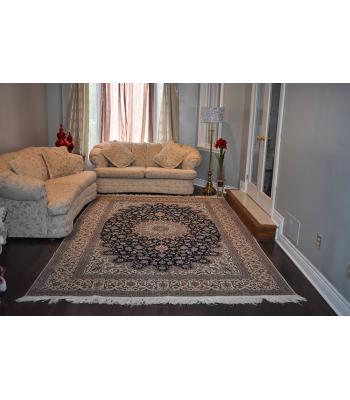 220 X 320 Beautiful Habibian Design Cream & Blue Traditional Rug