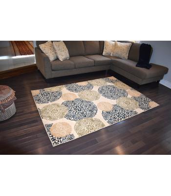 160 X 233 Luxurious Cream Base With Flower All Over Design Modern Rug