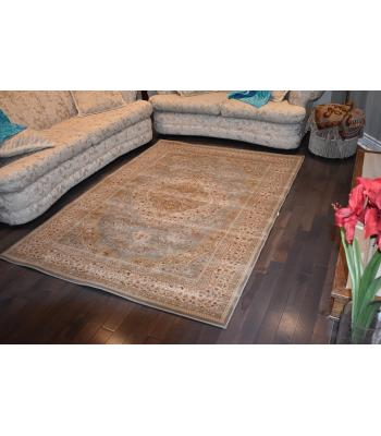 152.4 X 234.69 Beautifully Crafted Grey And Green, Mello Quiet Designed Traditional Rug