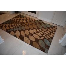 152.4 X 234.69 Gorgeous Leaf Design Modern Rug In Brown, Cream & Blue Color