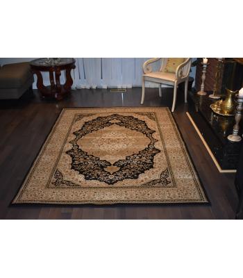 160 X 233 Evergreen Mahi Design Black & Cream Traditional Rug