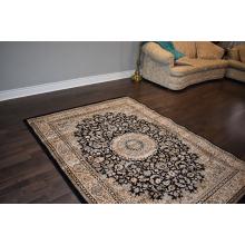 152.4 X 234.69 Beautiful Centre Medallion Design Traditional Rug In Black, Cream & Red Color