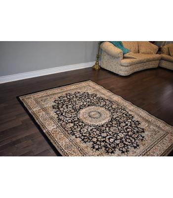 152.4 X 234.69 Beautiful Centre Medallion Design Traditional Rug In Black, Cream & Red Color