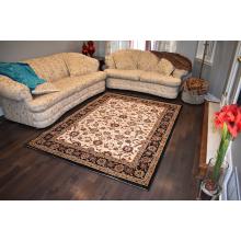 152.4 x 234.69 Bold & Beautiful Black, Cream, Brown & Red All Over Designed Traditional Rug