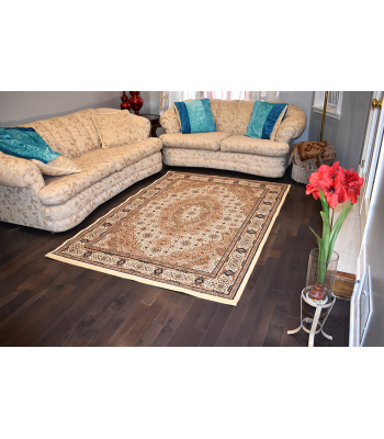 152.4 X 234.69 Medallion Design Cream, Red, Brown, Blue Traditional Rug 